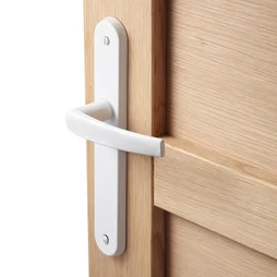 2 Poignées De Porte Sans Trou Inspire, Acier, Blanc, 195 Mm