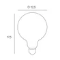 Ampoule led à filament ambré Globe 125 mm E27 806Lm = 60W blancs variables, JEDI