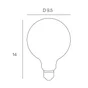 Ampoule intelligente led à filament ambré Globe 95 mm E27 806 Lm = 60 W 2200K-6500K variation de blancs IDUAL COREP