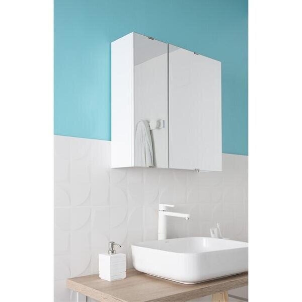 Armoire de toilette l.58 cm H.58 cm P.13.2 cm, blanc, SENSEA Essential