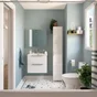 Armoire de toilette l.58 cm H.58 cm P.13.2 cm, blanc, SENSEA Essential