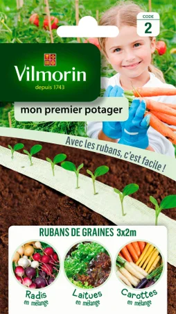 Mon Premier Potager - 3 Rubans De 2M Carottes, Radis Et Laitues À Couper 10 G