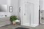 Paroi de douche à l'italienne verre transparent, l.80+30 cm, Ep.6 mm chromé Easy