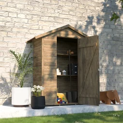 Armoire de jardin bois Léo naturel, L.193 X H.220 X P.83 Cm