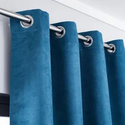 Rideau tamisant, Newmanchester suédine bleu l.140 x H.280 cm INSPIRE