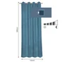 Rideau tamisant, Newmanchester suédine bleu l.140 x H.280 cm INSPIRE