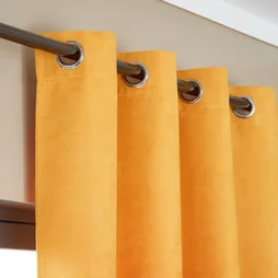 Rideau tamisant, Newmanchester suédine jaune l.140 x H.280 cm INSPIRE