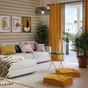 Rideau tamisant, Newmanchester suédine jaune l.140 x H.280 cm INSPIRE