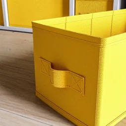 Panier S Polyester Spaceo Kub Jaune H.15 X L.15 X P.31 Cm