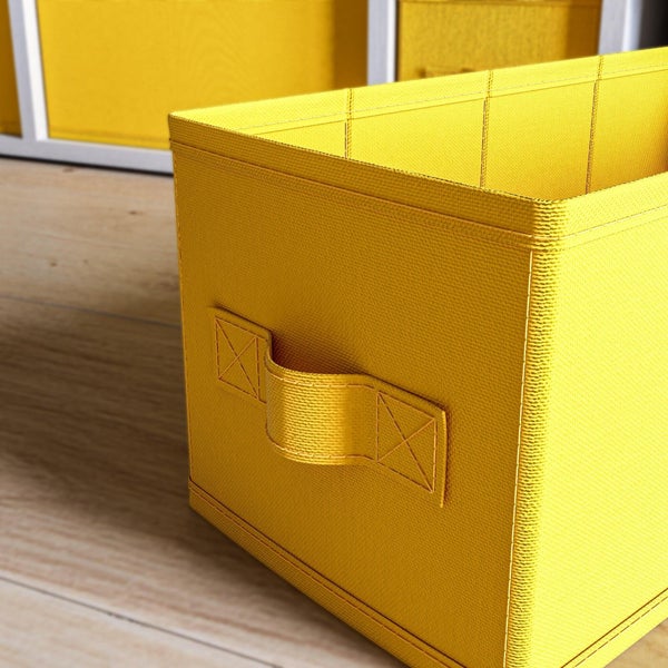 Panier S Polyester Spaceo Kub Jaune H.15 X L.15 X P.31 Cm