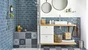 Panier en jonc de mer, cloche, Ethno zigzag, black n°0