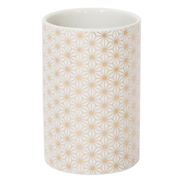 Gobelet céramique boheme doré, blanc et doré