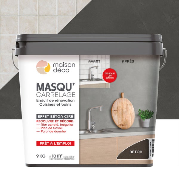 Enduit Masqu'Carrelage Et Mur Maison Deco, Béton, 9 Kg