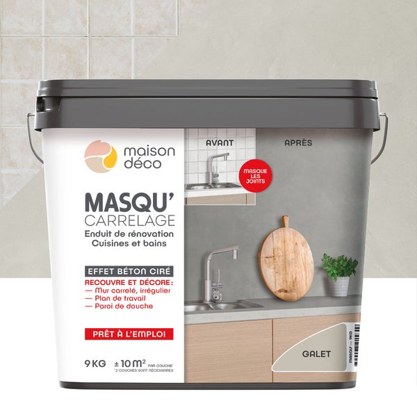 Enduit Masqu'Carrelage Et Mur Maison Deco, Galet, 9 Kg