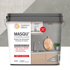 Enduit Masqu'Carrelage Et Mur Maison Deco, Gris Urbain, 9 Kg