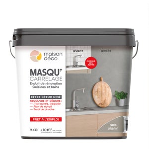 Enduit Masqu'Carrelage Et Mur Maison Deco, Gris Urbain, 9 Kg