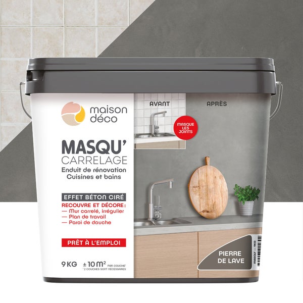 Enduit Masqu'Carrelage Et Mur Maison Deco, Pierre De Lave, 9 Kg