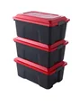 Lot de 3 malles DIY SUNDIS 40L noir/rouge