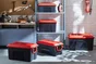Lot de 3 malles DIY SUNDIS 40L noir/rouge