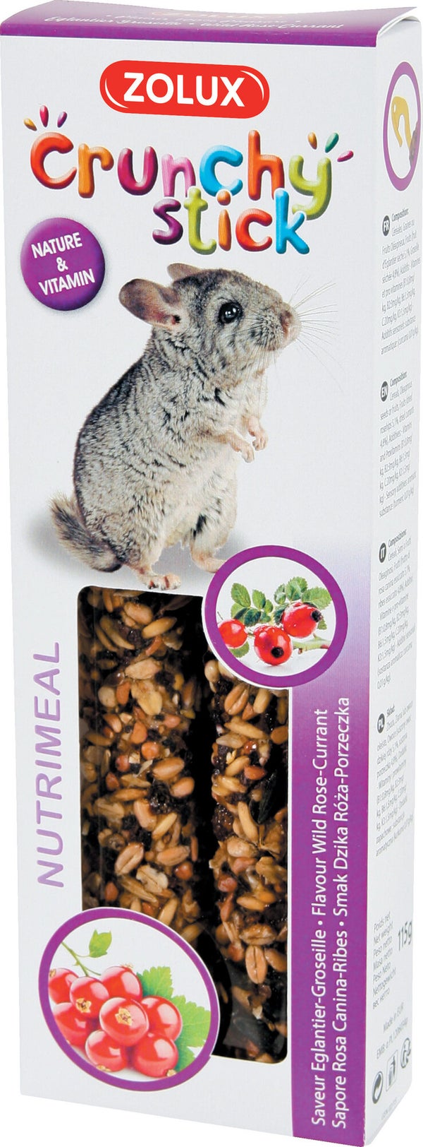 Friandise chinchilla crunchy stick eglantier/groseille 115g