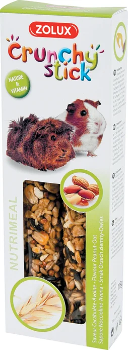 Friandise  cochon d'inde crunchy stick cacahuète/avoine 115g