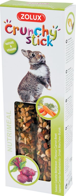Friandise lapin crunchy stick carotte/betterave 115g