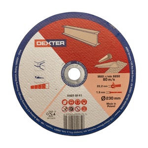 Disque De Coupe Pour Métal Dexter, Diam.230 X 1.9 X 22.2 Mm