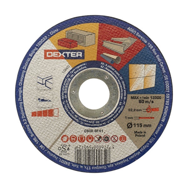 Disque multicoupe pour multimatériaux T41, DEXTER, diam. 115 x 1 x 22.23 mm