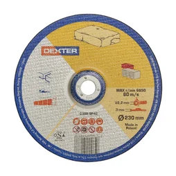 1 Disque De Meuleuse Pour Pierre Dexter, Diam.230 X 3.0 X 22.2 Mm, T42