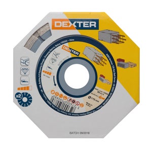 Lot De 2 Disques Diamant Segmentés Pour Béton Dexter, Diam.115 Mm