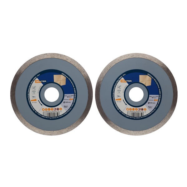 Lot De 2 Disques Diamant Pour Carrelage Dexter, Diam.125 Mm