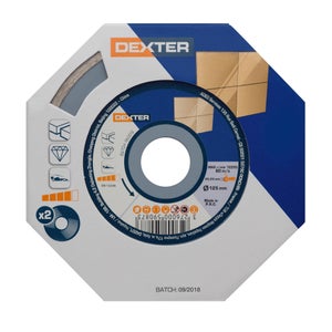 Lot De 2 Disques Diamant Pour Carrelage Dexter, Diam.125 Mm