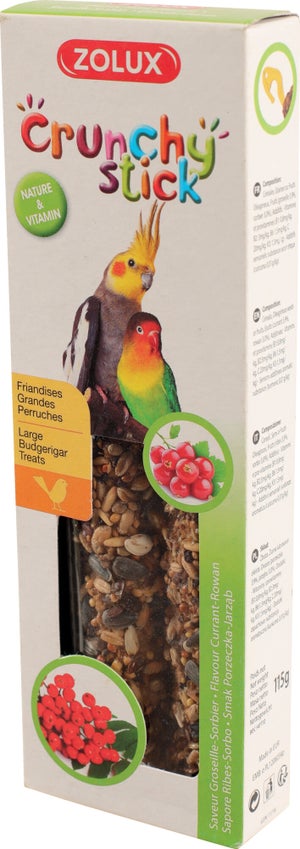 Friandise grande perruche crunchy stick groseille/baie sorbier 115