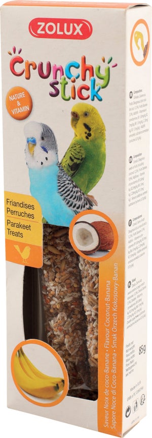 Friandise perruche crunchy stick noix coco/banane 85