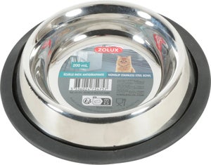 Ecuelle chien inox ronde antidérapante 200ml