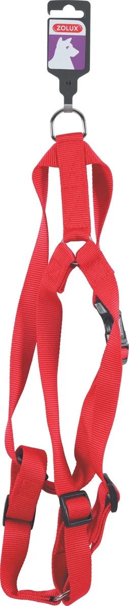 Harnais chien réglabl  nylon 50/90 cm rouge