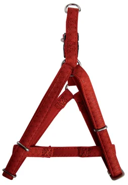 Harnais chien réglable mc leather 10mm rouge