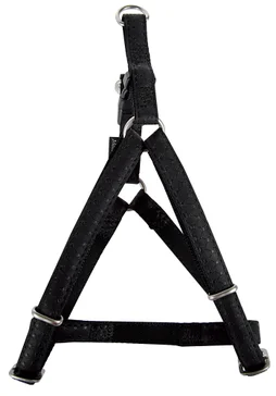 Harnais chien réglable mc leather 15mm noir