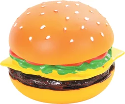 Jouet chien vinyl hamburger 8cm