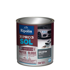 Peinture Sol Extérieur / Intérieur Xpro 3 Ripolin, Gris Béton, 0.5 L