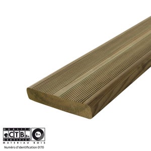 Lame de terrasse kuhmo2 2400x145x27mm pin vert classe 4