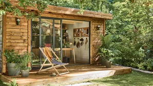 Lame terrasse en pin marron KUHMO 2, L.240 x l.14.5 cm x Ep.27 mm