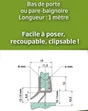 Joint d'étanchéité double lèvre H. 2.5 cm translucide joint de douche