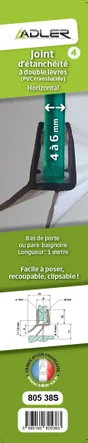 Joint d'étanchéité double Lèvre, 100 cm