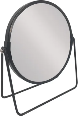 Miroir grossissant x 2 rond à poser, H.16 x l.16 x P.8.5 cm, Basic noir