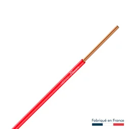 Fil Électrique 1.5 Mm² H07Vu, En Couronne De 100M Rouge