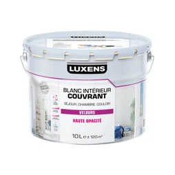 Peinture mur, plafond et boiserie couvrante, LUXENS, 10 L blanc velours