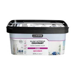 Peinture Mur, Plafond Et Boiserie Luxens Couvrant Blanc Velours, 2.5 L