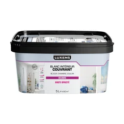 Peinture Mur, Plafond Et Boiserie Luxens Couvrant Blanc Velours, 5 L