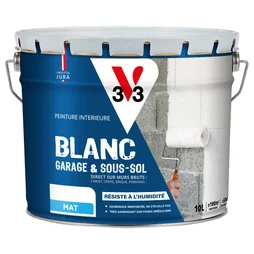 Peinture Mur / Plafond V33 Garage&Sous-Sol Blanc Mat, 10 L